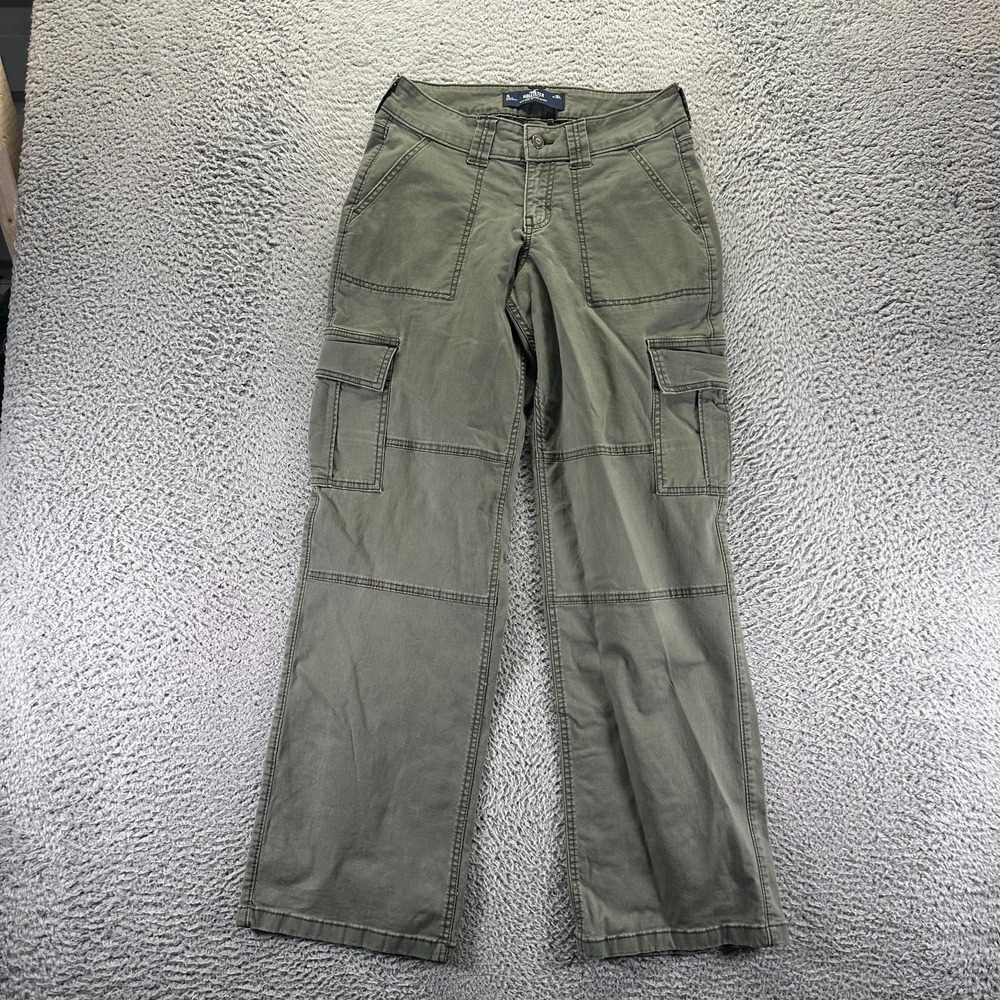Vintage Hollister Pant Women's 2L Green Cotton Cargo Straight Workwear Baggy